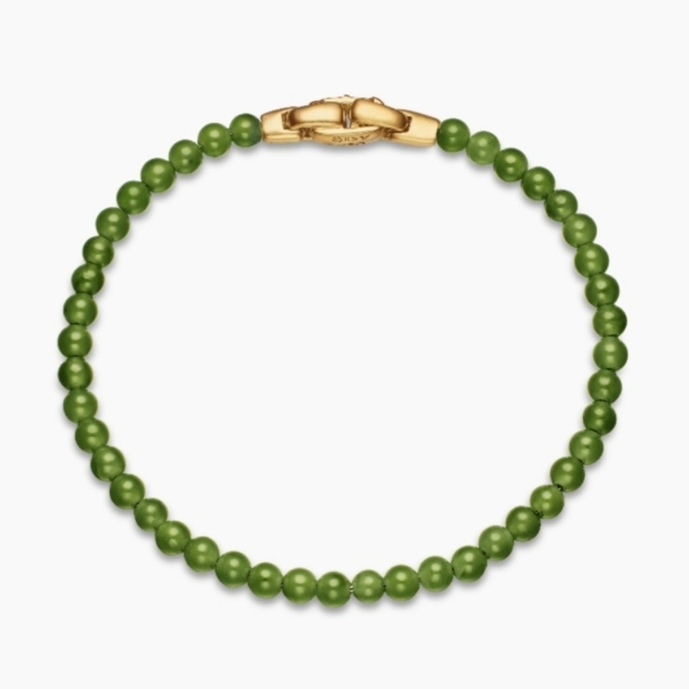 David Yurman Spiritual Beads Nephrite Jade 18K Yellow Gold, 4mm size - Picture 4 of 7